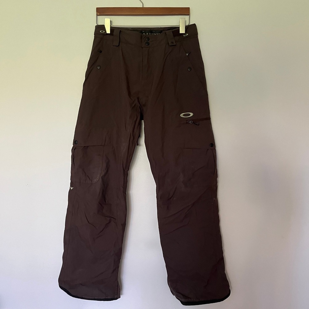 Oakley Brown Cargo Snow Pants Insulated Ski Snowboard Trousers Mens Brown